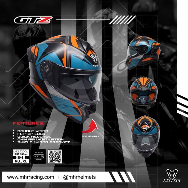 MHR GTZ STAR graphic (FU935 Flip Up Helmet)