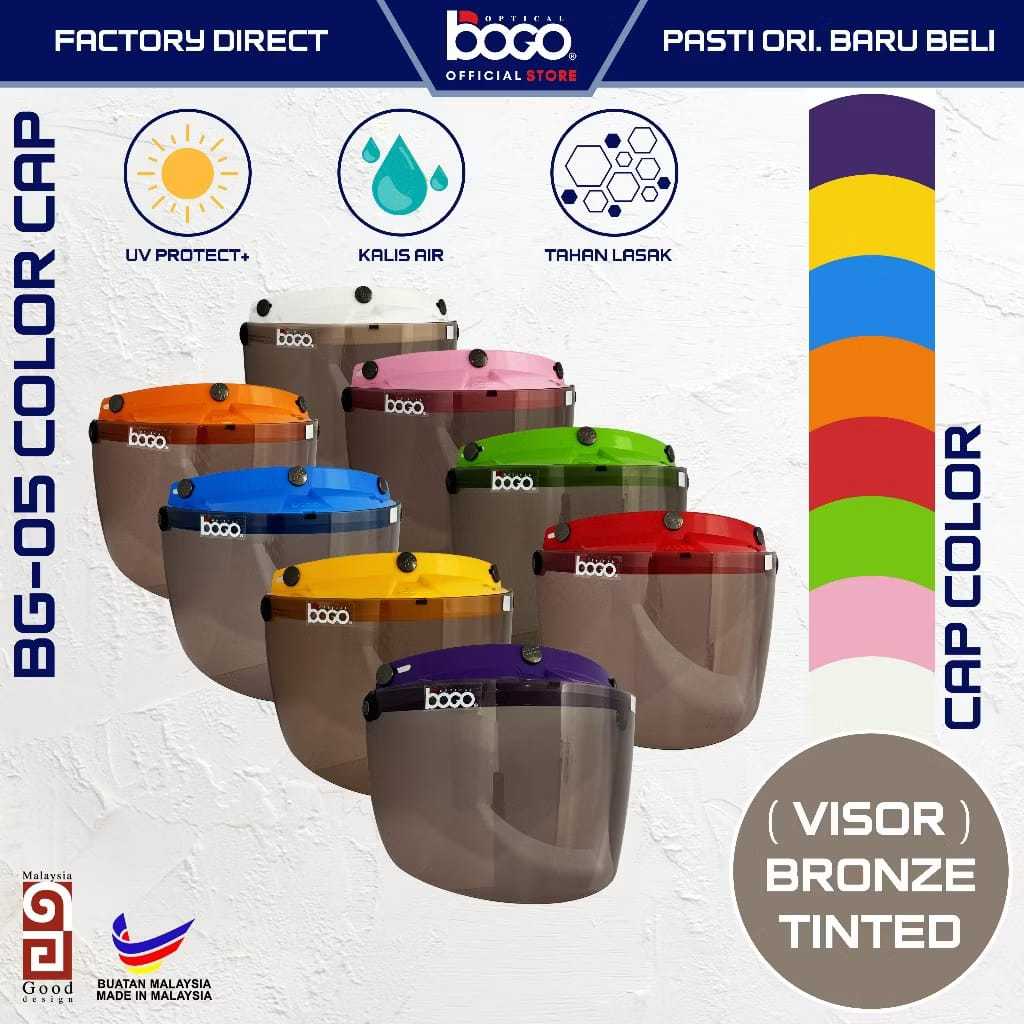 Bogo , BIKKO crystal visor!BOGO BG05 BG-05 3 BUTTONS TINTED ,DARK GREY 2 TONE BLACK AND CLEAR VISOR