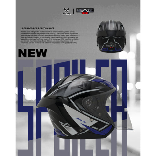 MHR BEATZ II ANIMO (OF822 Open Face Helmet)