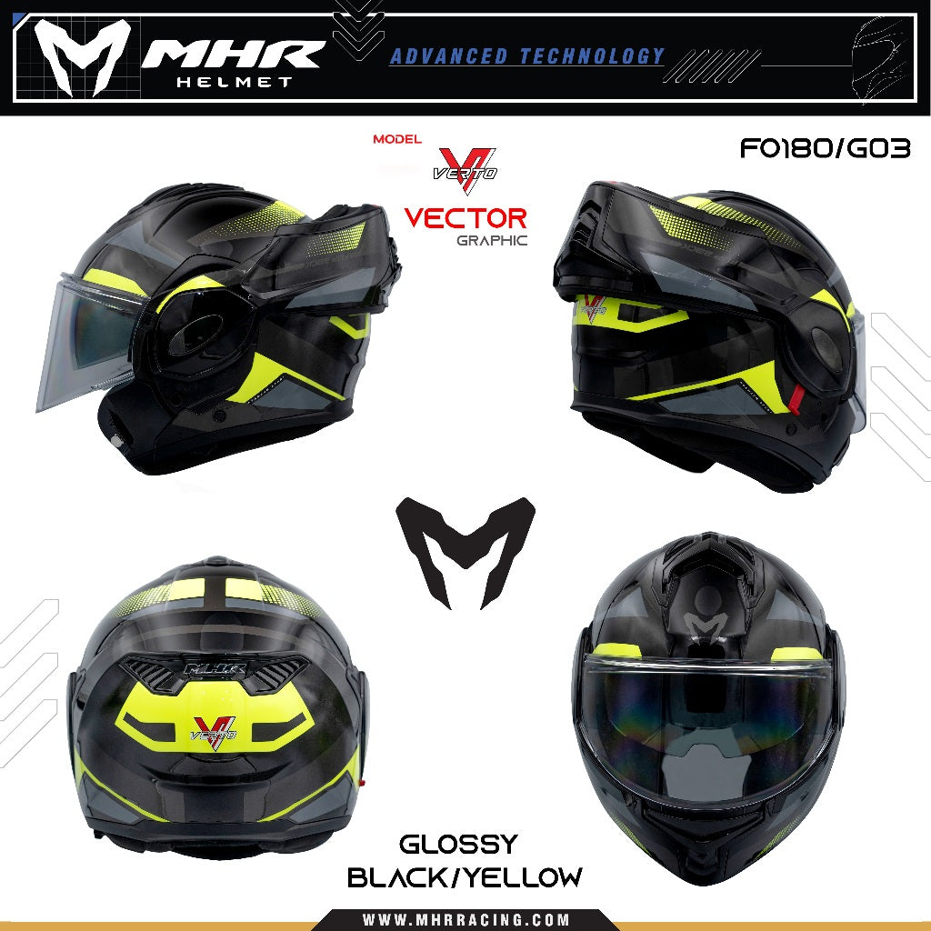 MHR VERTO Vector (FO180 Flip Over Helmet)