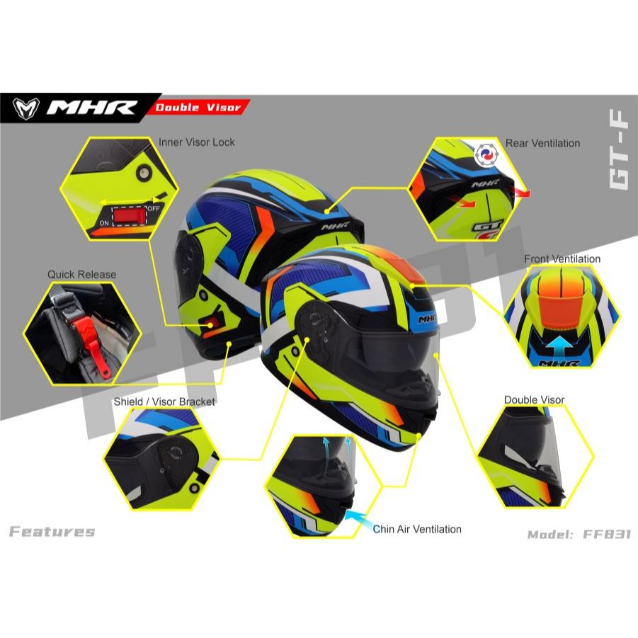 MHR GTF Original Visor (FF831 Full Face Helmet)