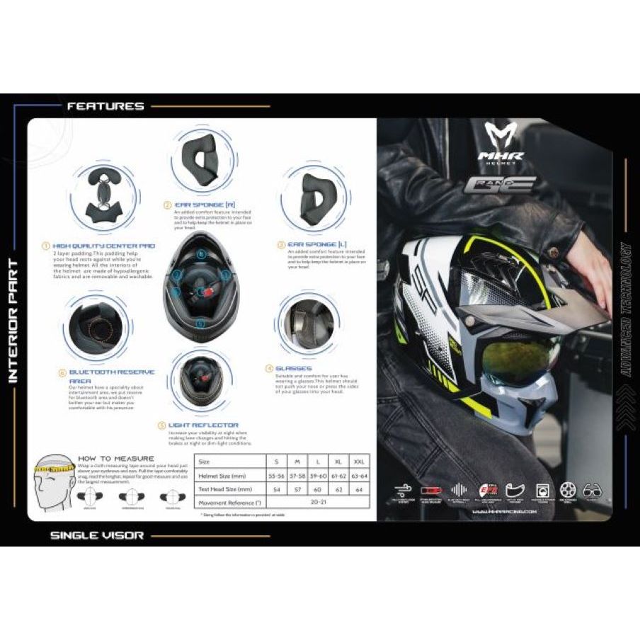 MHR GRANDE Original Padding (SM890 Modular Helmet)