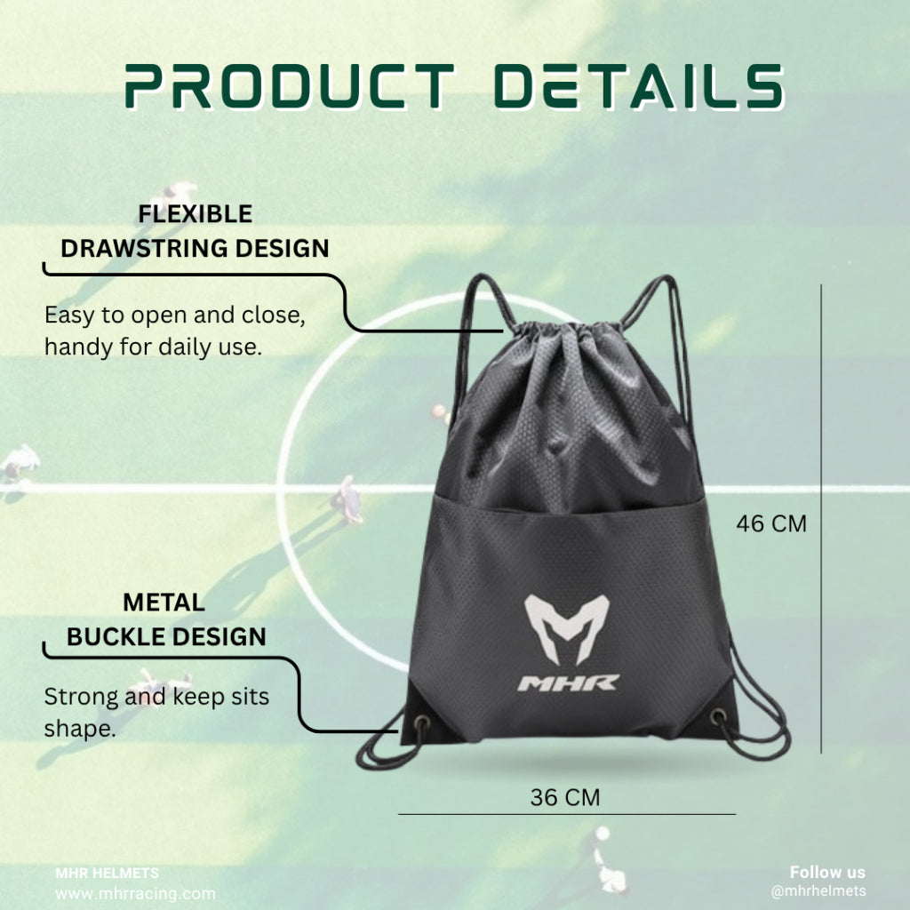 MHR Premium Water-Resistant Drawstring Backpack