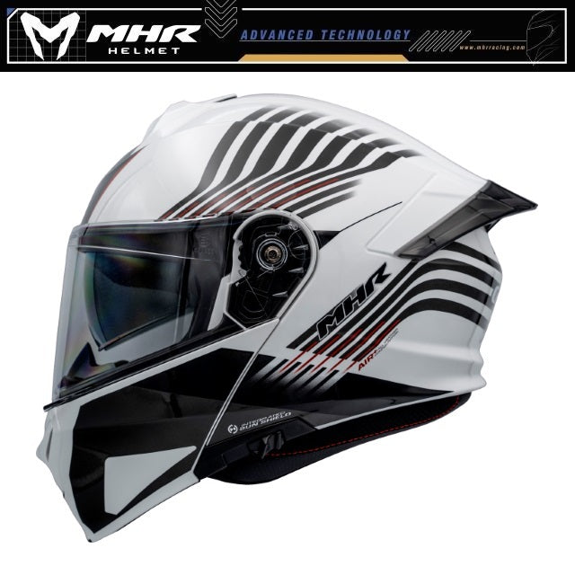 MHR GTZ Neon Blade White (FU935 Flip Up Helmet)