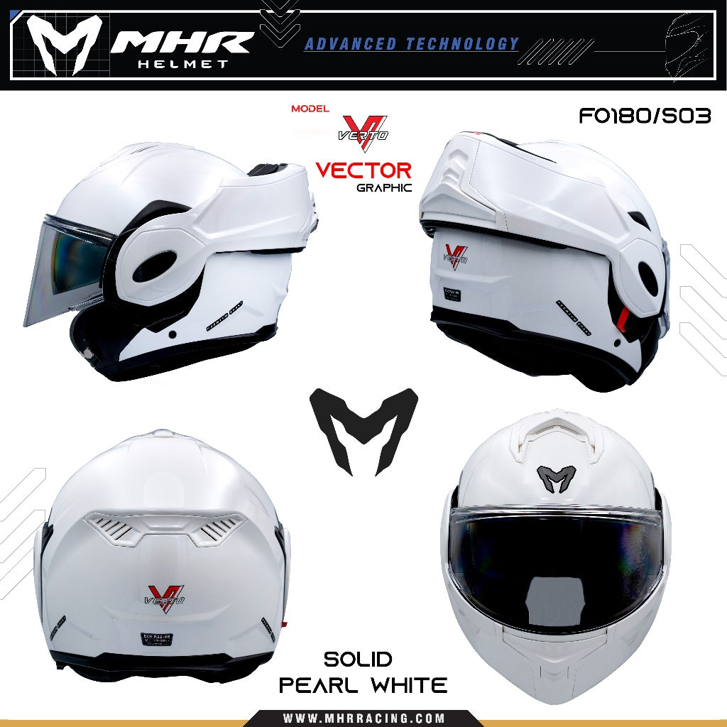 MHR VERTO Solid (FO180 Flip Over Helmet)