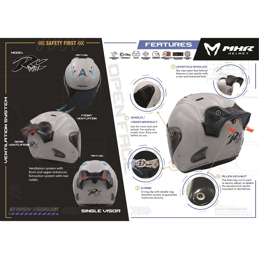 MHR RAM V Original Visor (OF335 Open Face Helmet)