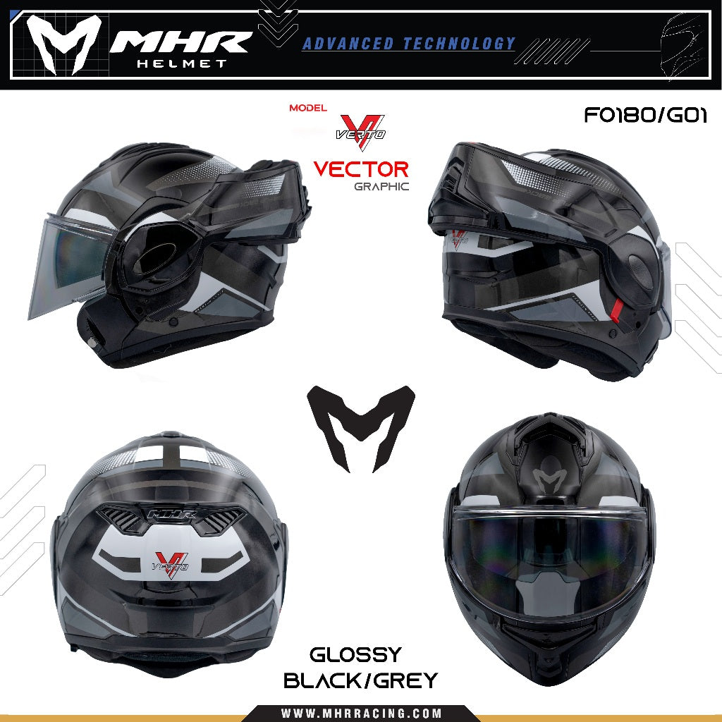 MHR VERTO Vector (FO180 Flip Over Helmet)