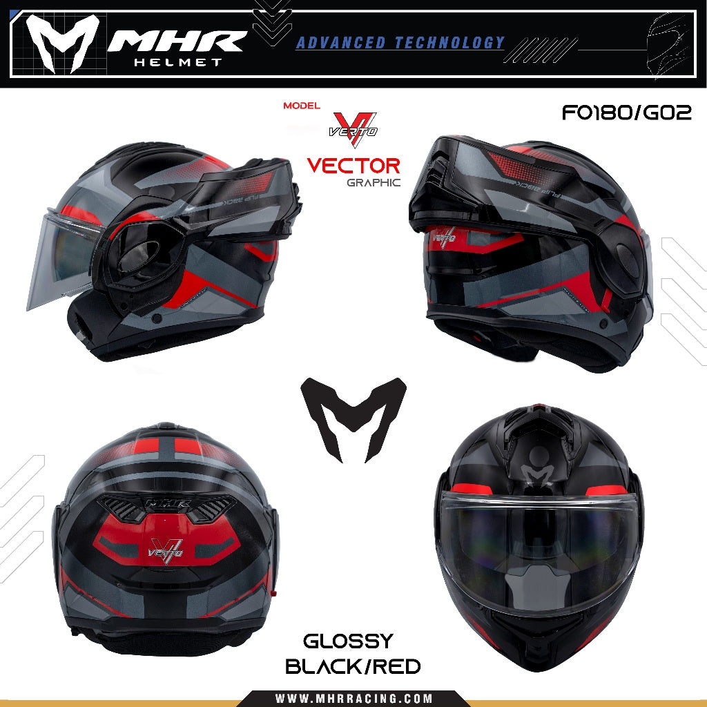 MHR VERTO Vector (FO180 Flip Over Helmet)