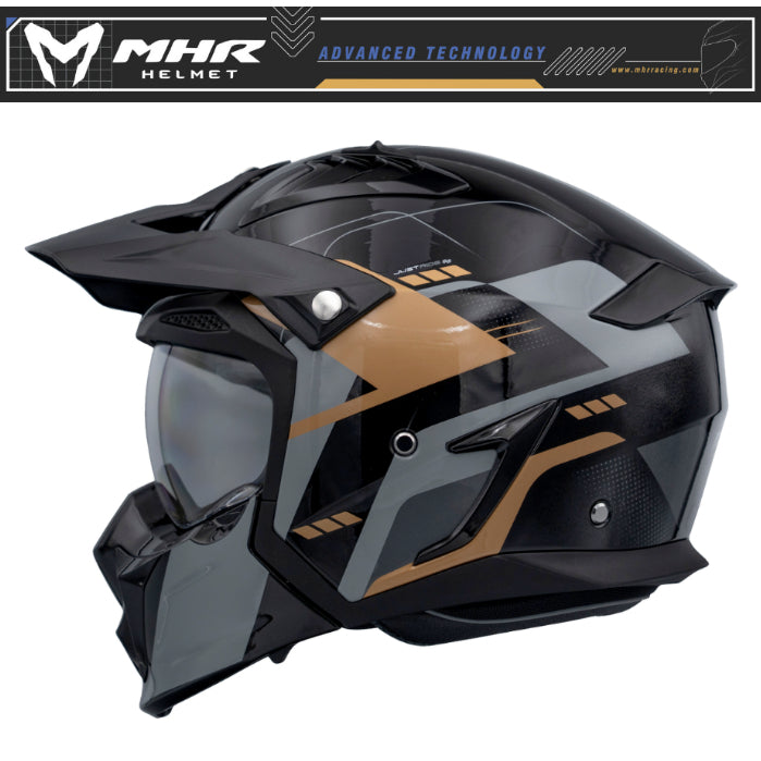 MHR GRANDE Graphic Graphite (SM890 Modular Helmet)